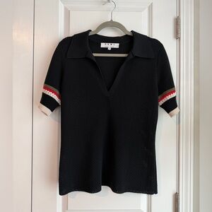 Proenza Schouler PSWL Black Knit Polo Top Size Medium